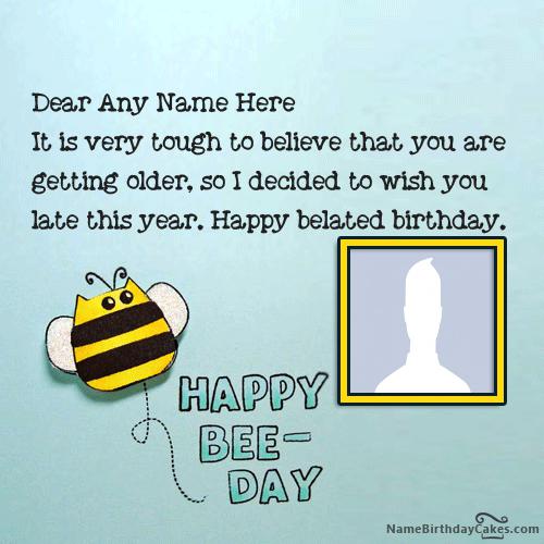 Best Happy Belated Birthday Card With Name & Photo