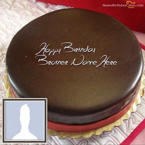 Chocolate Birthday Cake For Brother With Name & Photo