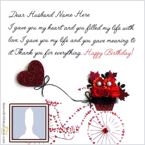 Cool Birthday Card for Husband With Name & Photo