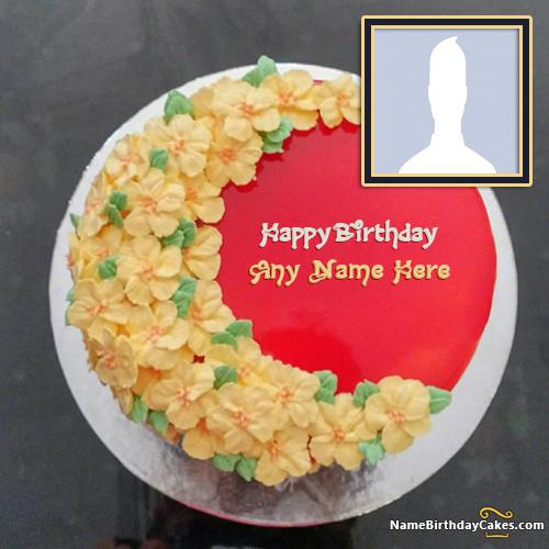Decorated Red Velvet Cake For Friends Birthday With Name & Photo