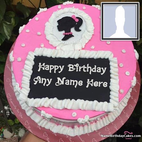 Decorated Strawberry Cake For Girls Birthday With Name & Photo