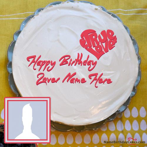 Fabulous Birthday Cake For Lover With Name & Photo