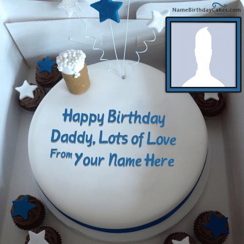 Father Happy Birthday Cake With Name & Photo