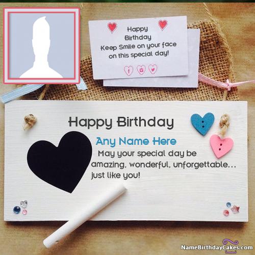 Handmade Happy Birthday Cards Message With Name & Photo