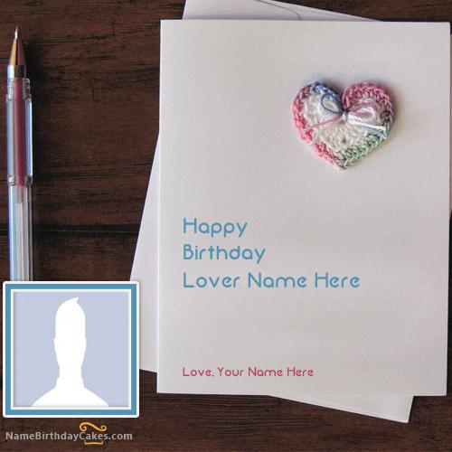 Handmade Lover Birthday Card With Name & Photo