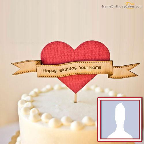 Cool Unique Happy Birthday Cake With Name & Photo