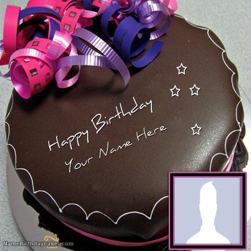Happy Birthday Chocolate Cake With Name & Photo