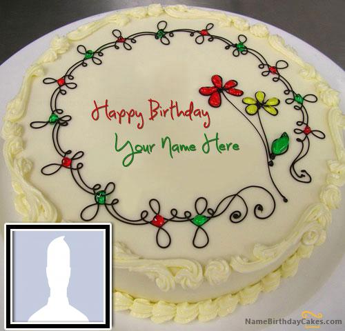 Write Name on Birthday Cake With Name & Photo