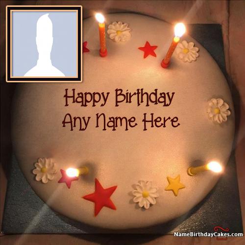 New Arrival Butter Candles Birthday Cake For Friends With Name & Photo
