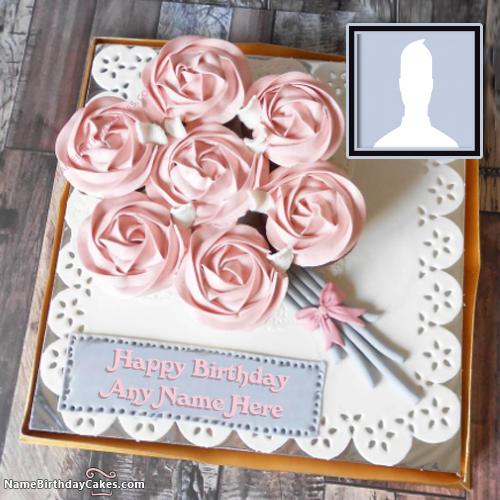 Romantic Birthday Cake For Wife With Name And Photo & Photo
