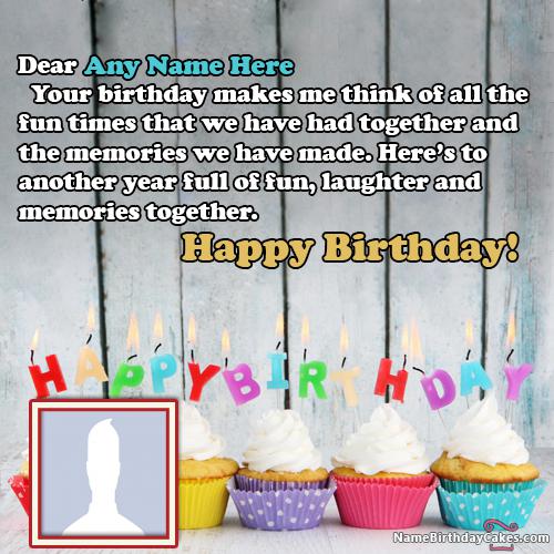 Sweet Cupcakes Happy Birthday Wishes For Friend With Name & Photo