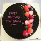 Amazing Black Forest Decorated Fruit Cake For Wife Birthday