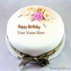 Birthday Cake With Colorful Roses
