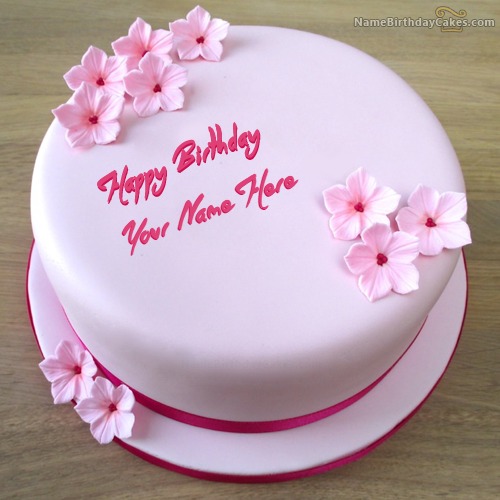 Happy birthday cake with name editor