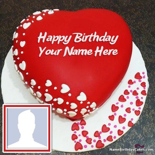 happy birthday cake with name and photo