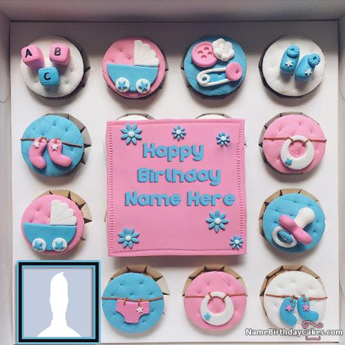 Cupcakes For Kids Wish Birthday With Name And Photo