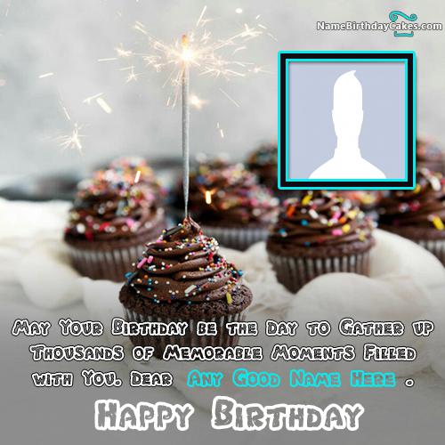 Glitter Cupcake Candle Happy Birthday Wish For Sister