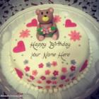 Cute Teddy Bear Happy Birthday Cake For Girls