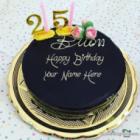 Decorated Happy 25th Birthday Cake
