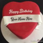 Heart Red Velvet Cake For Lover Birthday Wish