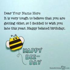 Best Happy Belated Birthday Card With Name