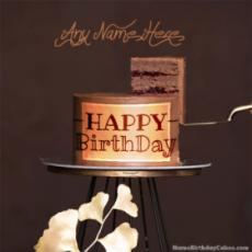Birthday Beautiful Brown Chocolate Cake With Edit Online and Share