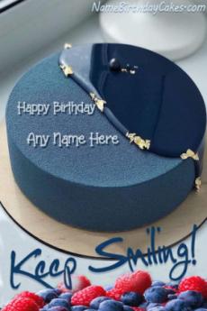 Birthday Blueberry Cake Keep Smiling Beautiful Wish