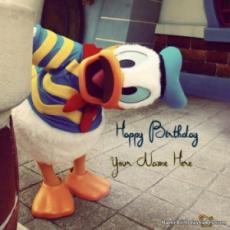 Cute Duck Birthday Wish Image With Name