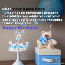 Cute Teddy Bear Birthday Wishes For Lover With Name