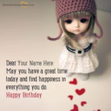 Name Birthday Wishes With Doll Images