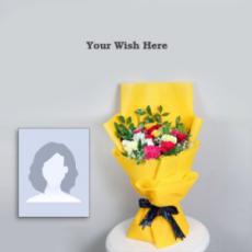 Flower Bouquet Gift For Birthday With Name