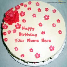 Fondant Cake For Girls Birthday With Name