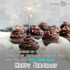 Glitter Cupcake Candle Happy Birthday Wish For Sister With Name