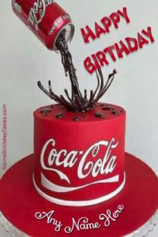 Happy Birthday Coca Cola Cake With Name