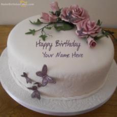 Birthday Flower Cake With Name
