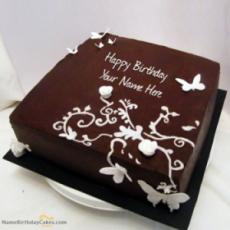Butterfly Chocolate Birthday Cake With Name