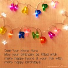 Happy Birthday Lights Image With Name