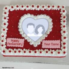Romantic Anniversary Cake Photo With Name