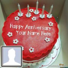 Romantic Happy Anniversary Cake With Name Edit