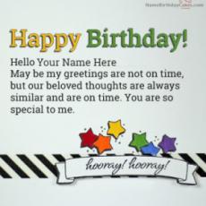 Special Happy Belated Birthday Greetings With Name