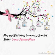 Birthday Card With Name For Sister