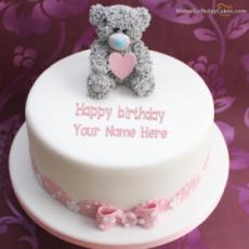 Teddy Bear Cake Image With Name