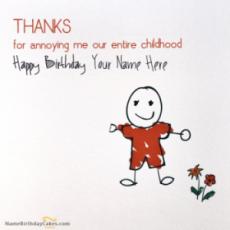 Thanks Birthday Card for Brother With Name