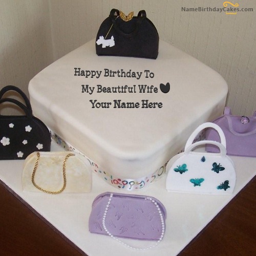 Bags Birthday Cake For Wife With Name