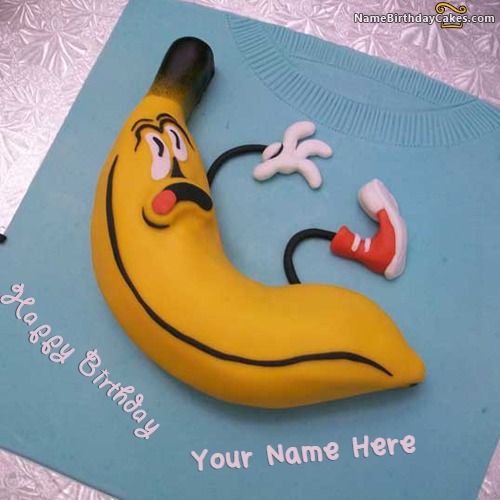 Banana Shape Birthday Cake Pic