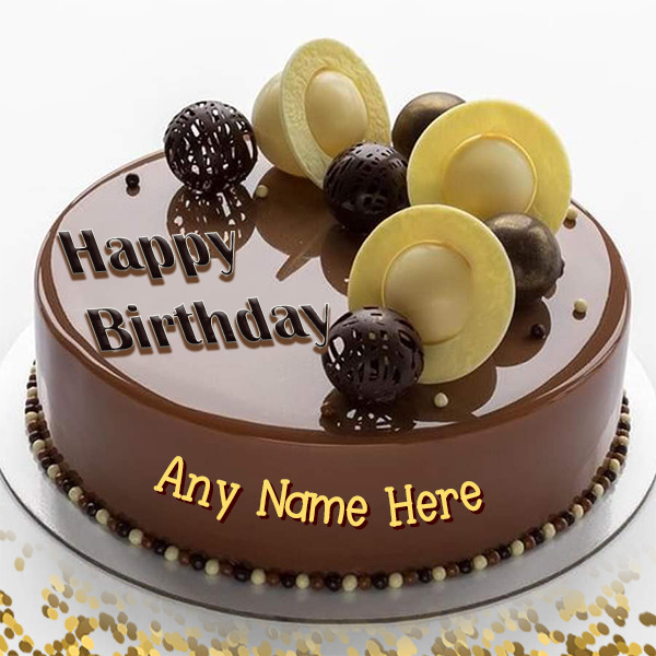 Birthday  Cake Chocolate Mirror Cake Choco Balls Cake With Name