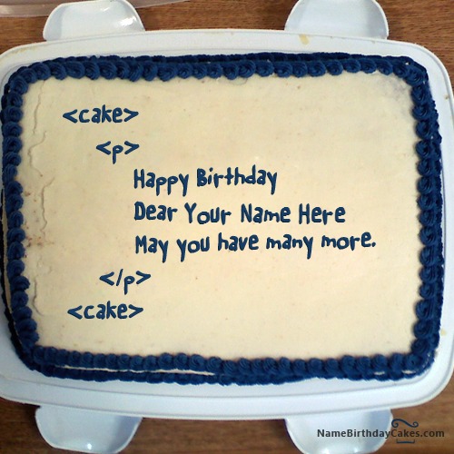 Birthday Cake For Programmer With Name