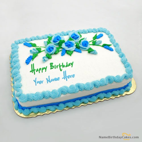 Write Name On Flower Cake For Birthday
