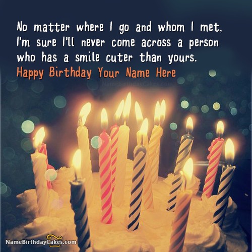 Candles Birthday Wish Image With Name