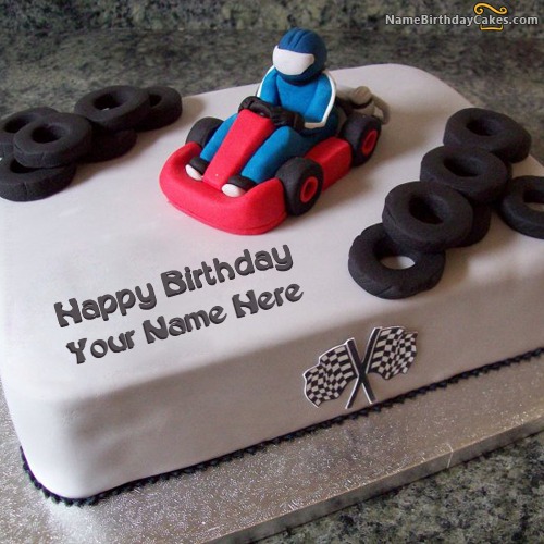 Car Shaped Birthday Cake With Name
